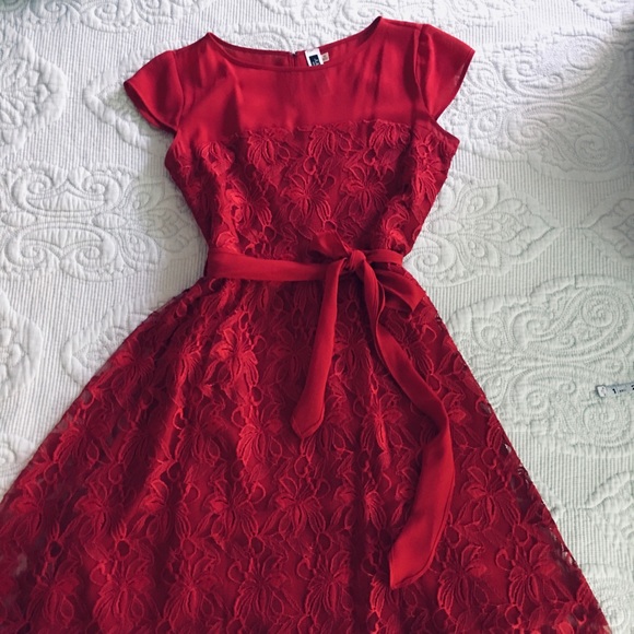 Red Lace Dress - Picture 2 of 8